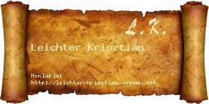 Leichter Krisztián névjegykártya